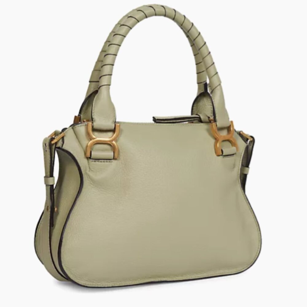 Chloe Small Marcie Grained Leather Crossbody Bag Faded Green - Picture 4 of 10